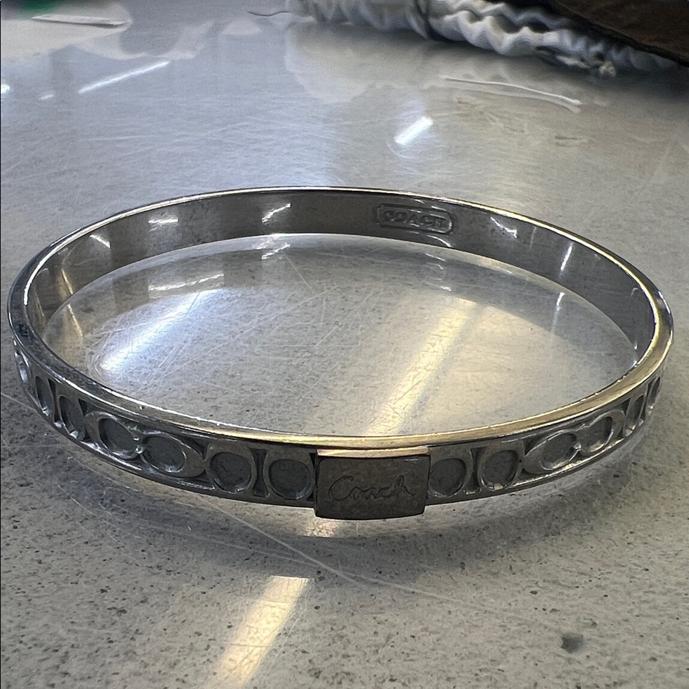 Coach Silver Tone Bangle Bracelet
